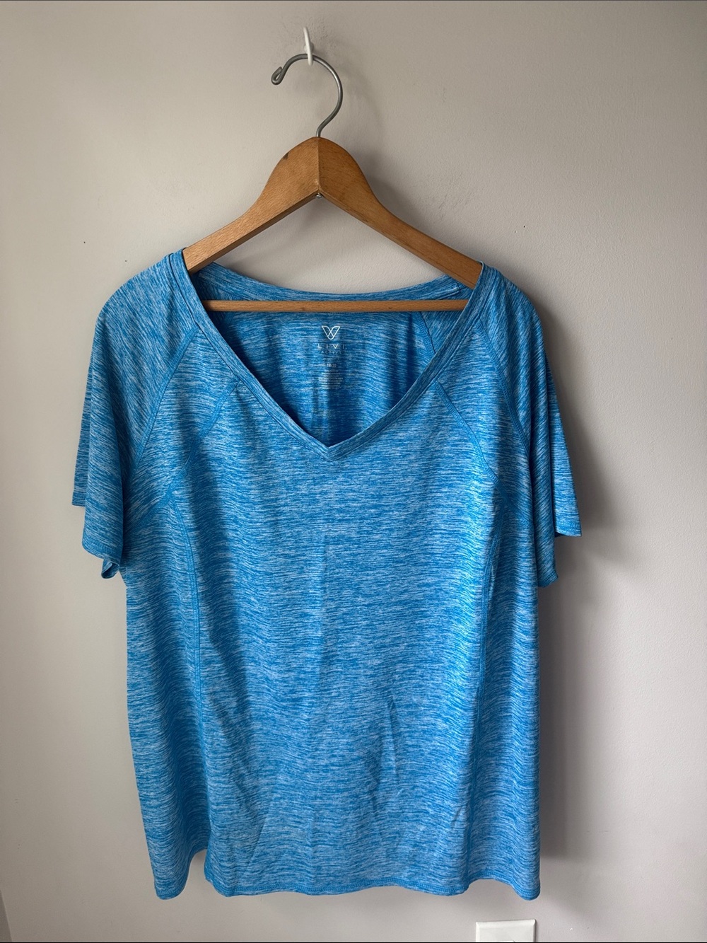 LIVI Lane Bryant Blue Marl Performance Active Tee Moisture Wicking